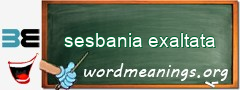 WordMeaning blackboard for sesbania exaltata
